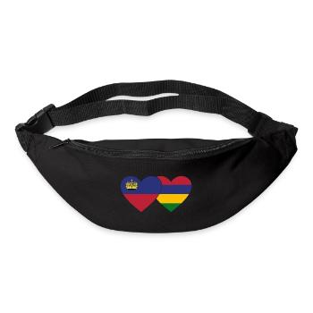 Liechtenstein Mauritius Flag Heart - Bum bag - black - Front