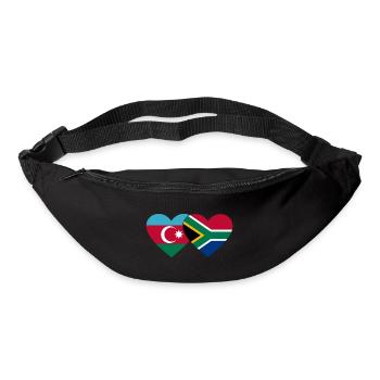 Azerbaïdjan Afrique du Sud Flag Heart - Sac banane - noir - Devant