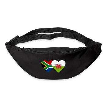 South Africa Wales Flag Heart - Bum bag - black - Front