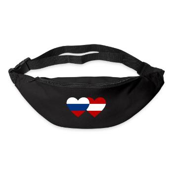 Russia Austria Flag Heart - Bum bag - black - Front