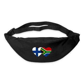 Finlande Afrique du Sud Flag Heart - Sac banane - noir - Devant