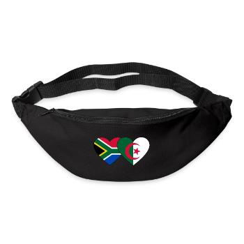Südafrika Algerien Flagge Herz - Gürteltasche - Schwarz - Vorne