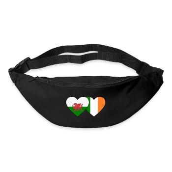 Wales Irland Flagge Herz - Gürteltasche - Schwarz - Vorne