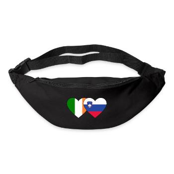 Ireland Slovenia Flag Heart - Bum bag - black - Front