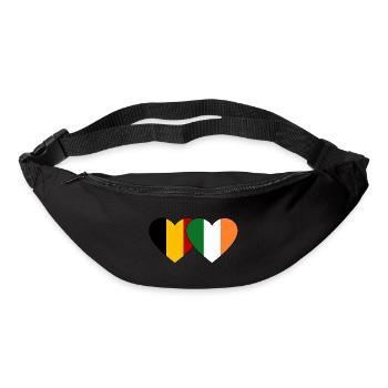 Belgien Irland Flagge Herz - Gürteltasche - Schwarz - Vorne