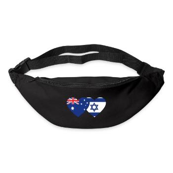 Australia Israel Flag Heart - Bum bag - black - Front