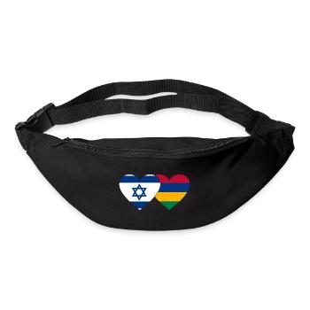 Israel Mauritius Flag Heart - Bum bag - black - Front