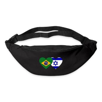 Brasilien Israel Herz Flagge - Gürteltasche - Schwarz - Vorne