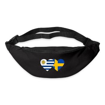 Uruguay Sweden Heart Flag - Bum bag - black - Front