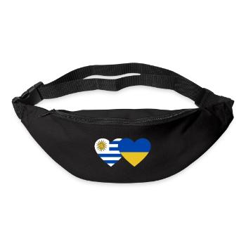 Uruguay Ukraine Heart Flag - Bum bag - black - Front