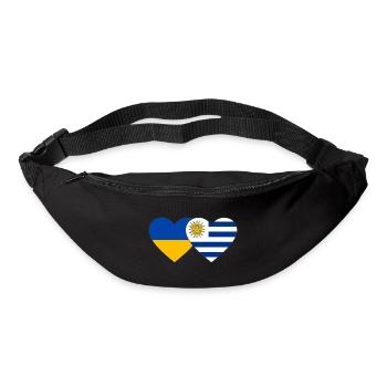 Ukraine Uruguay Drapeau du cœur - Sac banane - noir - Devant