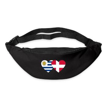 Uruguay Dänemark Herz Flagge - Gürteltasche - Schwarz - Vorne