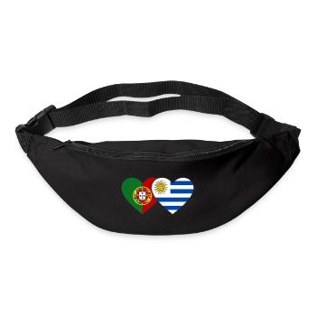 Portugal Uruguay Heart Flag - Bum bag - black - Front
