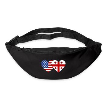 Drapeau du cœur de la Géorgie des États-Unis - Sac banane - noir - Devant