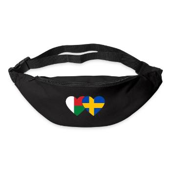 Madagascar Suède Drapeau du Cœur - Sac banane - noir - Devant