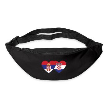 Serbia Croatia Heart Flag - Bum bag - black - Front