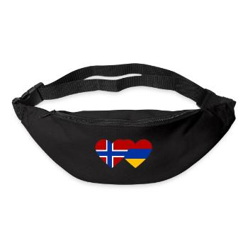 Norway Armenia Flag Heart - Bum bag - black - Front