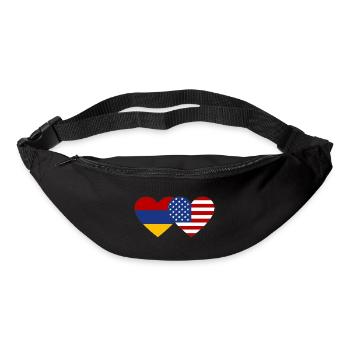 Arménie USA Flag Heart - Sac banane - noir - Devant