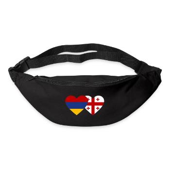 Arménie Géorgie drapeau coeur - Sac banane - noir - Devant