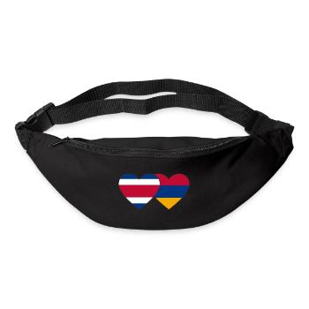 Costa Rica Arménie Drapeau Coeur - Sac banane - noir - Devant