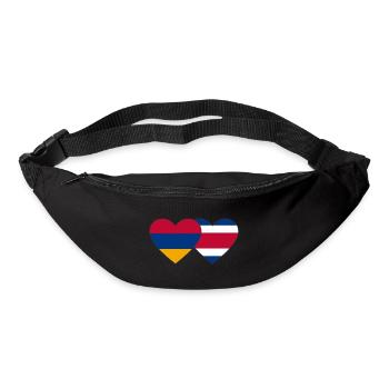Arménie Costa Rica Drapeau Coeur - Sac banane - noir - Devant