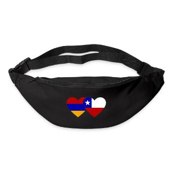 Armenien Chile Flagge Herz - Gürteltasche - Schwarz - Vorne
