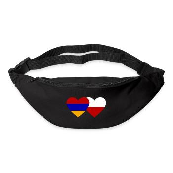 Armenien Polen Flagge Herz - Gürteltasche - Schwarz - Vorne