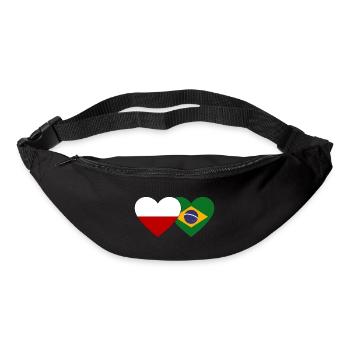 Pologne Brésil Flag Heart - Sac banane - noir - Devant