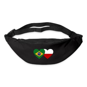 Brasilien Polen Flagge Herz - Gürteltasche - Schwarz - Vorne