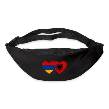Armenia Albania Flag Heart - Bum bag - black - Front
