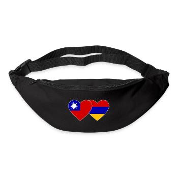 Taiwan Arménie drapeau coeur - Sac banane - noir - Devant