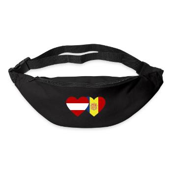 Austria Andorra Flag Heart - Bum bag - black - Front