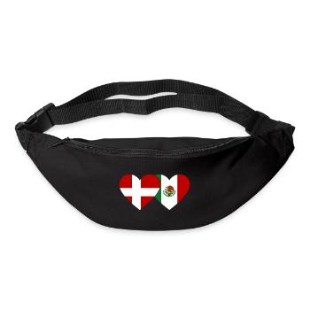 Dänemarkn Mexiko Flagge Herz - Gürteltasche - Schwarz - Vorne