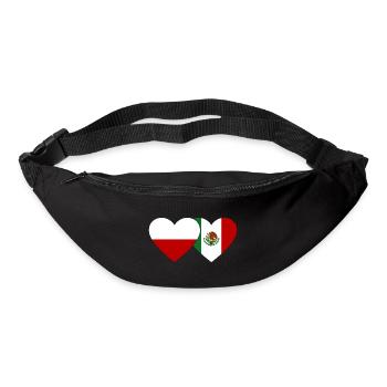 Poland Mexico Flag Heart - Bum bag - black - Front