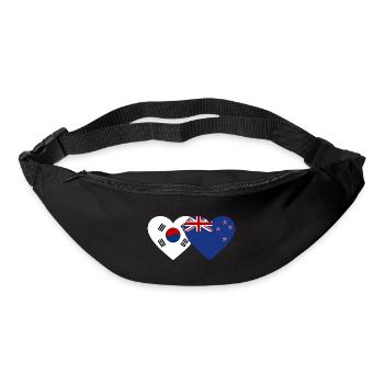 Südkorea Neuseeland Flagge Herz - Gürteltasche - Schwarz - Vorne