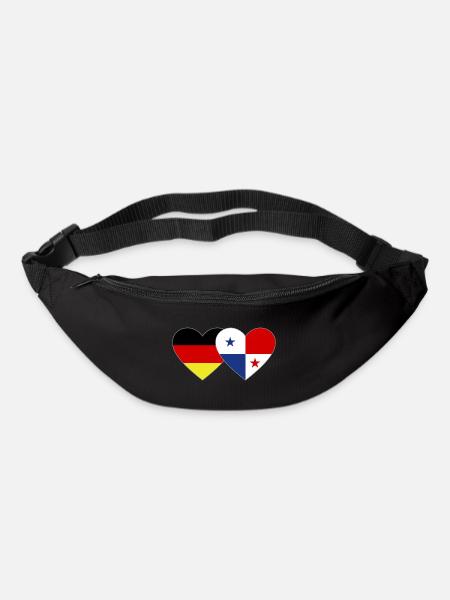 Deutschland Panama Flagge Herz - Gürteltasche - Schwarz