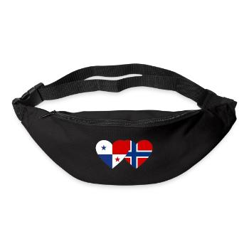 Panama Norway Flag Heart - Bum bag - black - Front