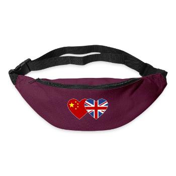 China England Heart Flag - Bum bag - burgundy - Front