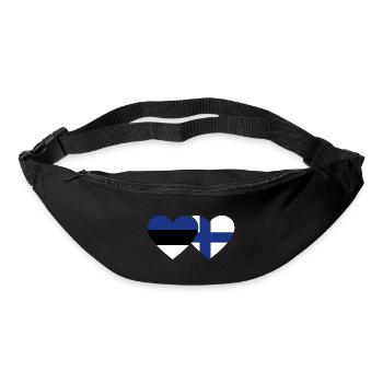 Finland Estonia Flag Heart - Bum bag - black - Front