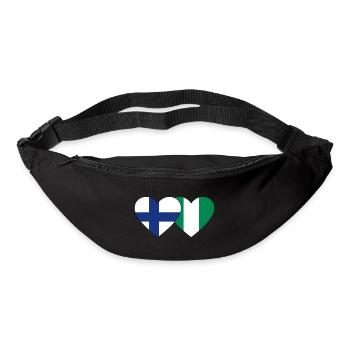Finland Nigeria Flag Heart - Bum bag - black - Front