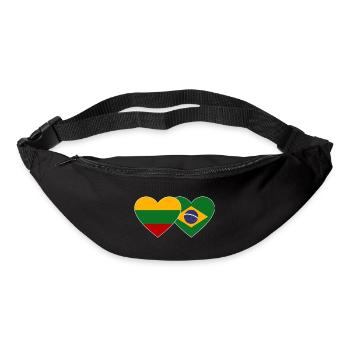 Lituanie Brésil Flag Coeur - Sac banane - noir - Devant