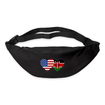USA Kenya Flag Heart - Bum bag - black - Front