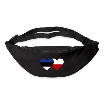 Estland Polen Flagge Herz - Gürteltasche - Schwarz - Vorne