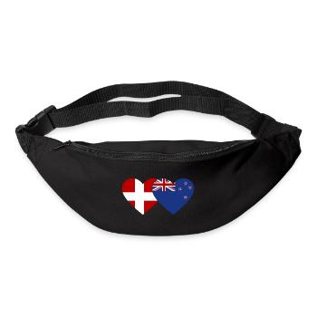 Dänemark Neuseeland Flagge Herz - Gürteltasche - Schwarz - Vorne