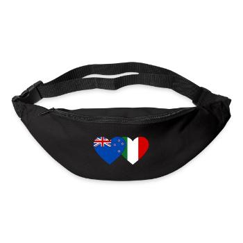 Nouvelle-Zélande Italie Flag Heart - Sac banane - noir - Devant