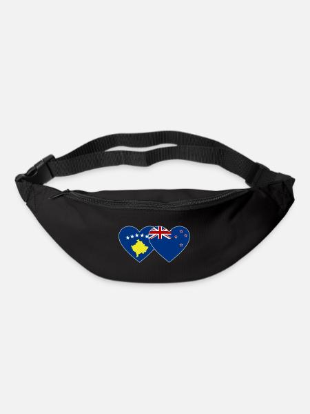 Kosovo Neuseeland Flagge - Gürteltasche - Schwarz