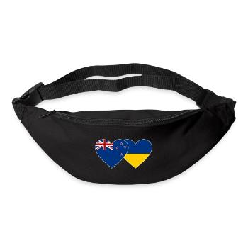 New Zealand Ukraine Flag Heart - Bum bag - black - Front