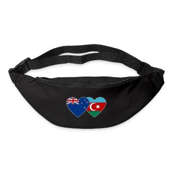 Neuseeland Aserbaidschan Flagge Herz - Gürteltasche - Schwarz - Vorne