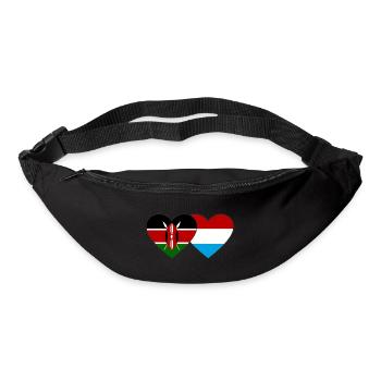 Kenya Luxembourg Flag Heart - Sac banane - noir - Devant