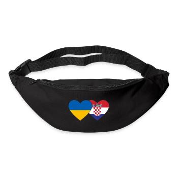 Ukraine Croatia flag heart - Bum bag - black - Front